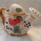 CERAMIC WATERING CAN FRUIT DESIGNS SHABBY COTTAGE