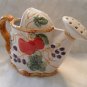 CERAMIC WATERING CAN FRUIT DESIGNS SHABBY COTTAGE