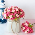 KIMIZA - 12 Head Hot Pink Silk Rose Flowers Floral Bridal Wedding Bouquet Home Party Decor