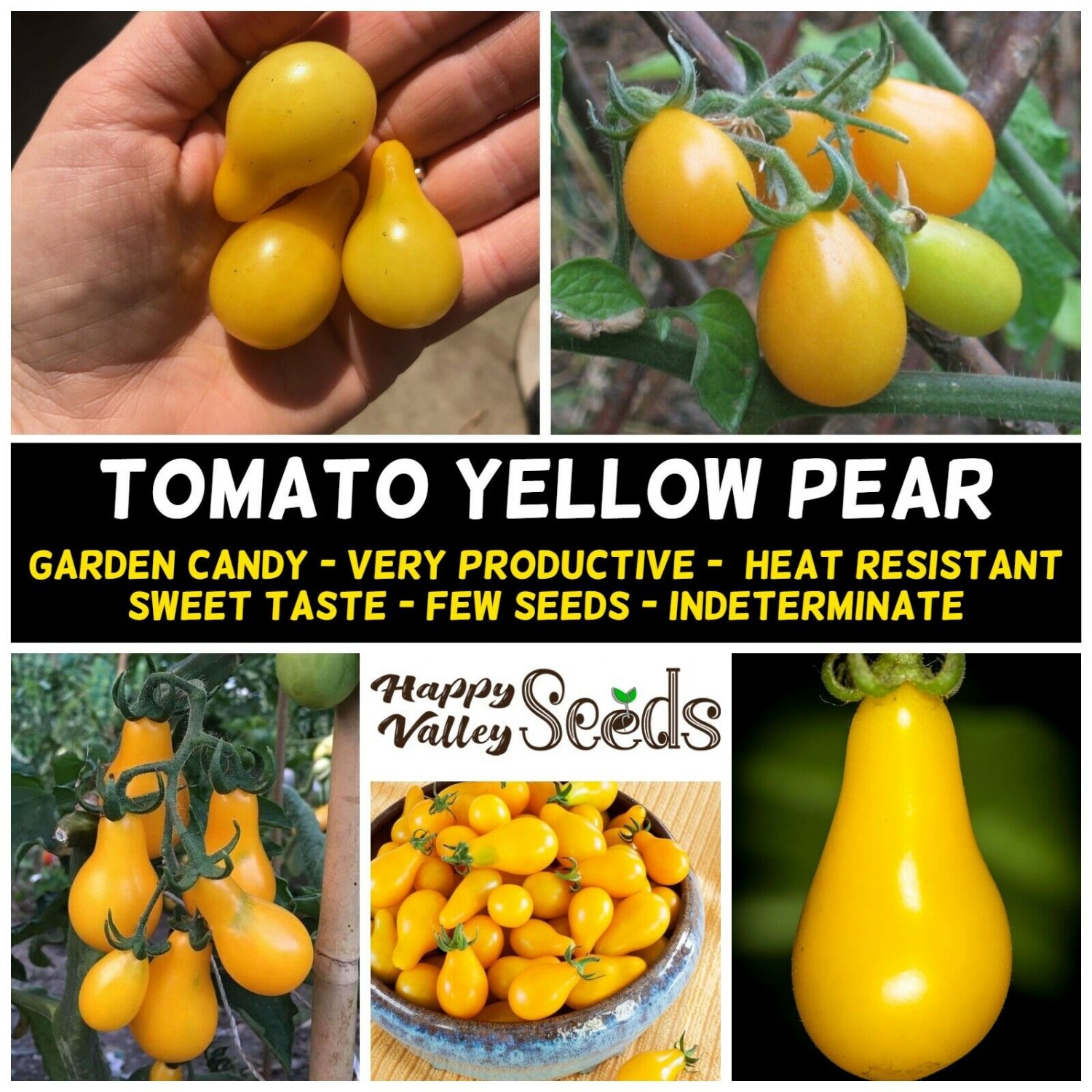 CHERRY TOMATO Yellow Pear 15 Seeds