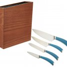 Valerie Bertinelli 4pc Cutlery Set with Wood Block Storage Model K46651