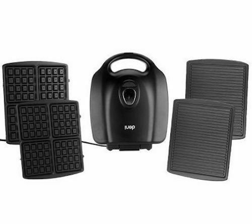 Deni Grill Griddle - Panini Sandwich Maker and Waffle Maker Combo - Black