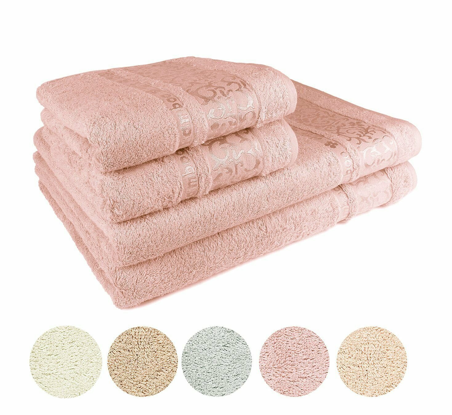 Concetti Di-Lusso MiaSoft Diamond Bamboo &acirc;�� Set of 4 in Gift Box (Pastel Rose)