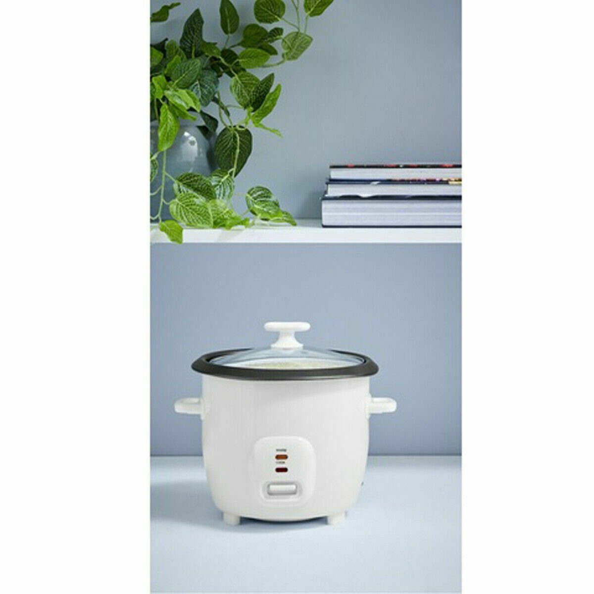 Steam Rice Cooker 7Cup White Steamer Warmer Houseware Electric Pot Cooked Home R