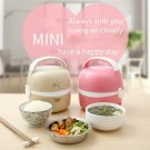 LOTOR 1.3L Electric Portable Lunch Box 2 Layer Stainless Steel Rice Cooker