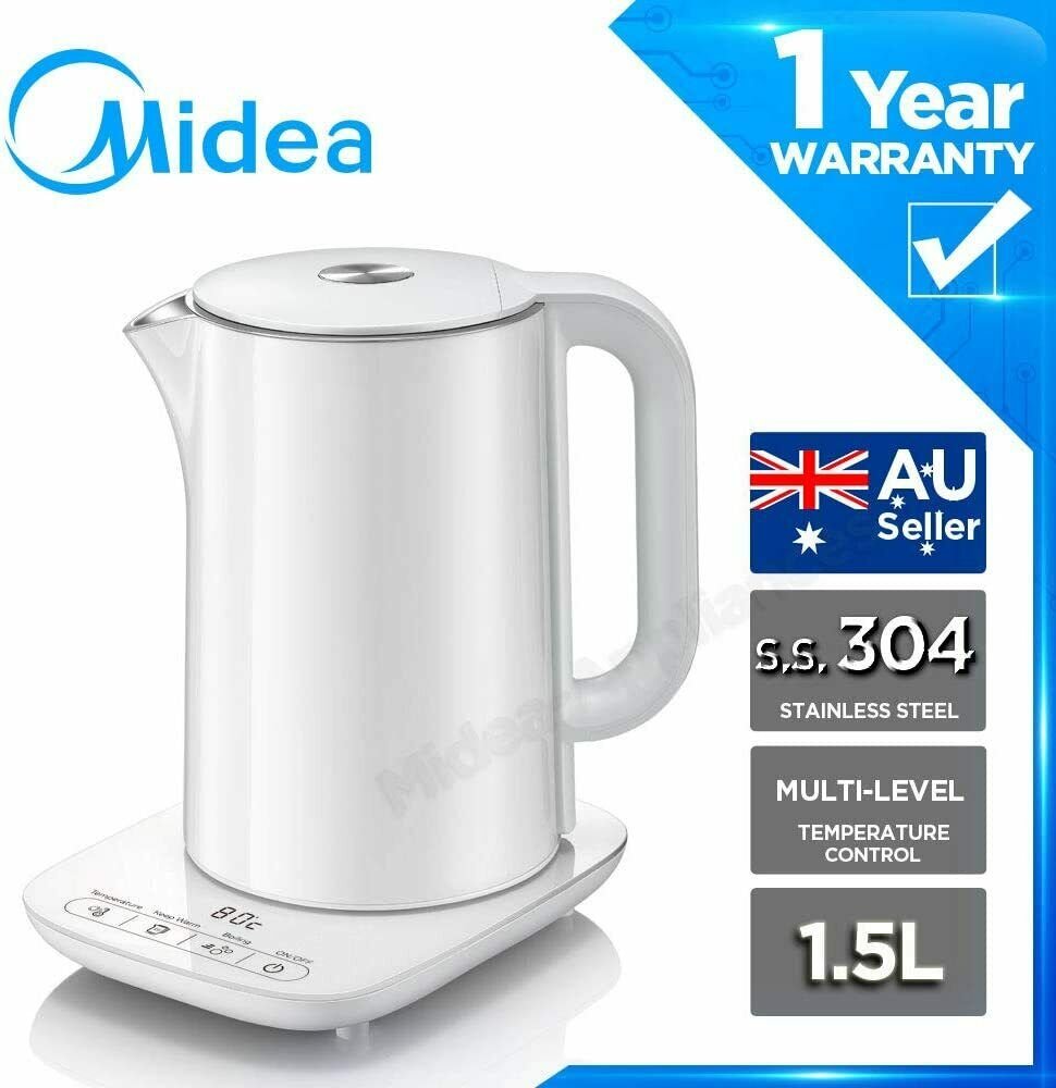Midea Electronic Multi-Level Temperature Control LED Display Stainless Steel Ket