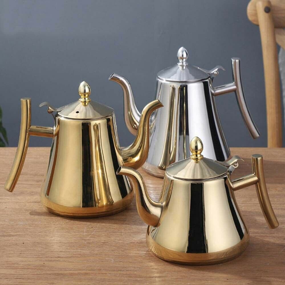 1/1.5/2L Thick Stainless Steel Teapot with Infuser Coffee Pot Tea Water Kettle