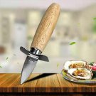 Oyster Knife Opener Stainless Steel Shucker Tool Shellfish Wooden Handle Scallop