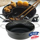 Japanese Tempura Iron Fryer Pot Mini Cooking Pot With Drain Rack Fryer