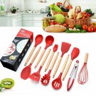 Kitchen Utensils Set Cooking Silicone Gadgets Wooden Spatula Holder Kitchen Tool