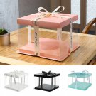 Transparent PVC DIY Gift Box Rose Flower Cake Box Packaging Box Valentine's Day