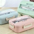 3 Compartments Lunch Box Food Container Set Bento Microwave Heatin Storage Box