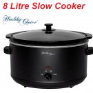 8L Slow Cooker Large Cook Pot with Ceramic Bowl/Pot/Glass Lid Non Stick Kitchen