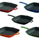 Cast Iron Square Skillet Grill Pan Enameled Non Stick Fry Pan Griddle Pan