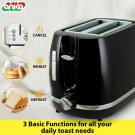 Toaster 2 Slice Electric Black & Silver with Warming Rack Crumb Tray Toast Slot