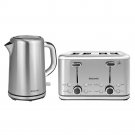 Brabantia 1.7L S/S Cordless 2400W Electric Kettle & 4 Slice Bread Toaster Set