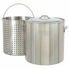 Bayou Classic 1102 102-Qt. Stainless Steel Stockpot with Boil Basket