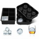Ice Square Trays (Set of 2) Black Silicone 6 Giant Ice Ball Square Maker Us N1I1