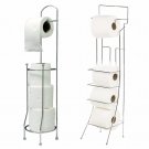 Chrome Free Standing 4 Roll Toilet Tissue Paper Holder Bathroom Dispenser Stand