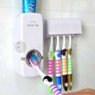 Automatic Toothpaste Dispenser + 5 Toothbrush Holder Stand Wall Mounted Bathroom