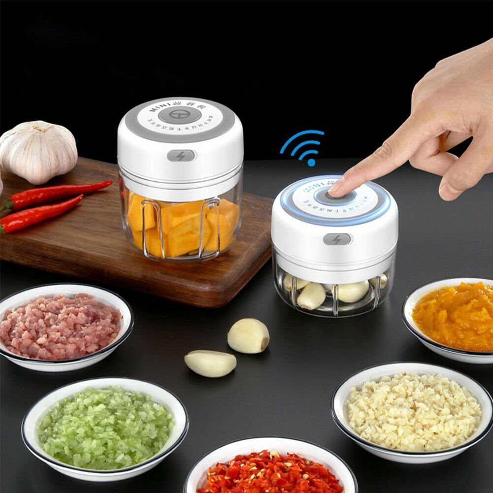 Mini Electric Garlic Press Mincer Vegetable Meat Grinder Crusher Food Chopper