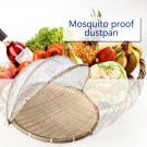 Foldable Bamboo Basket Mosquito Dustpan Food Fruit Storage Tray Dustproof Cover