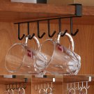 6-Hook Cup Holder Hang Kitchen Cabinet Under Shelf Storage Rack Organizer Top