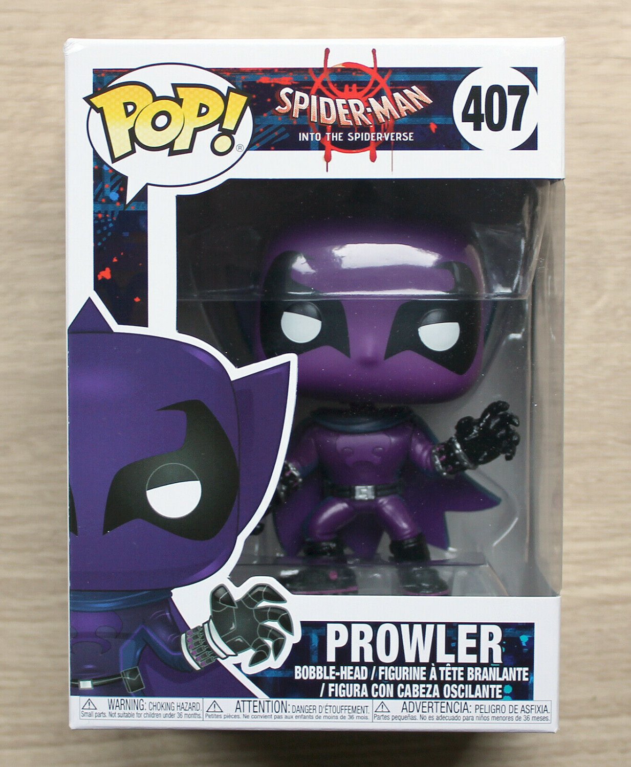Funko Pop Marvel Spider-Man Into The Spider-Verse Prowler + Free Protector