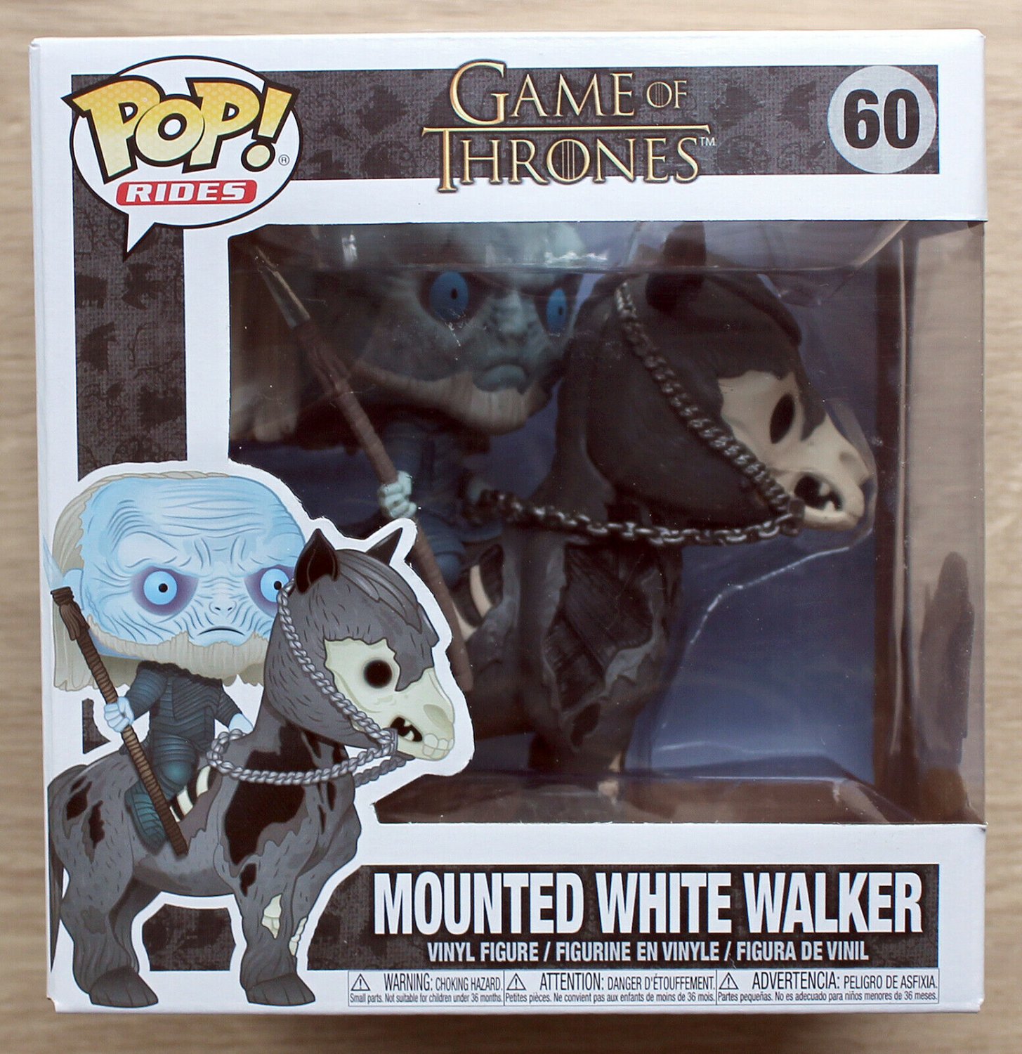 Funko Pop Rides Game Of Thrones Mounted White Walker + Free Protector