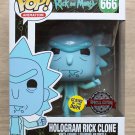 Funko Pop Rick And Morty Hologram Rick Clone GITD + Free Protector