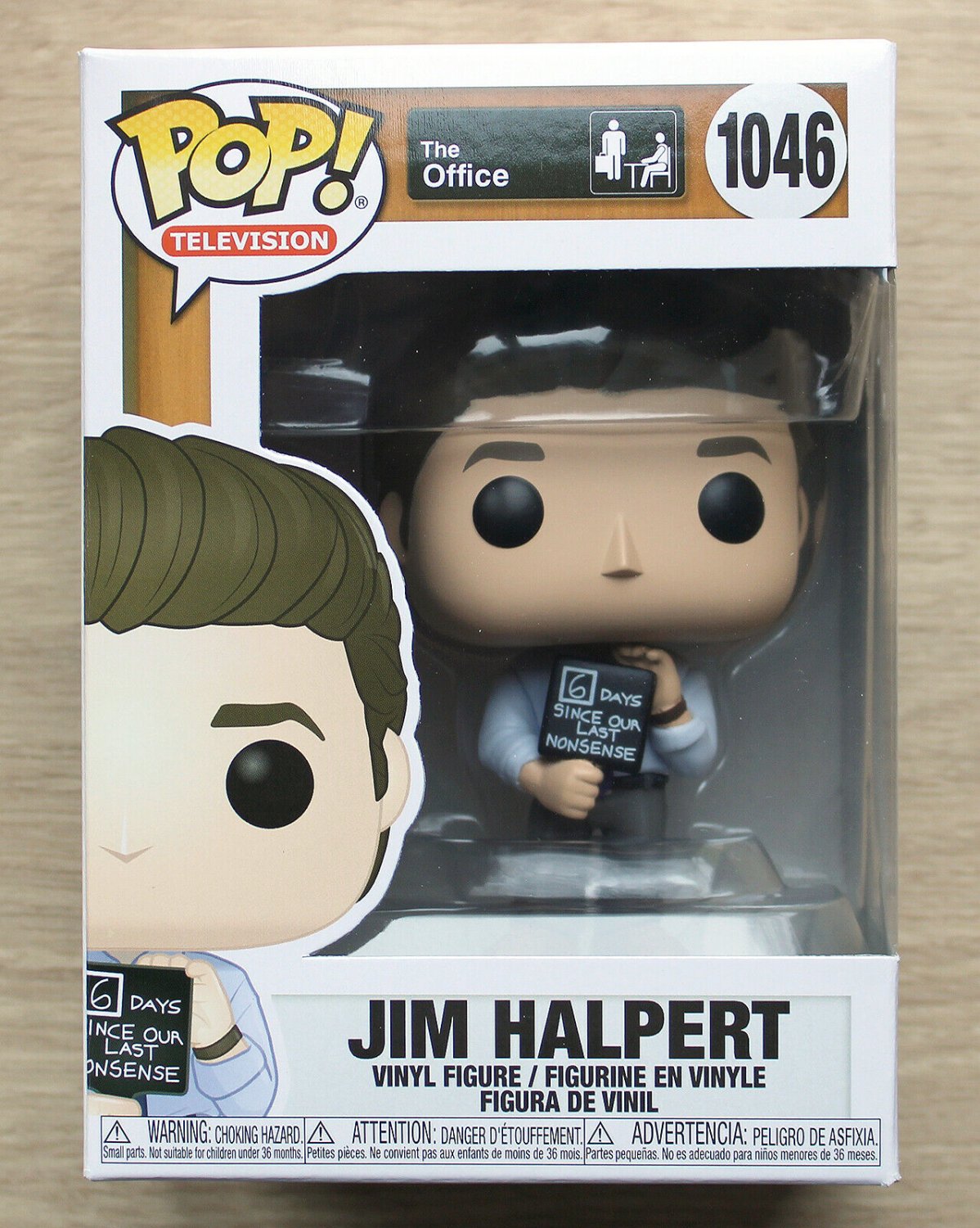 Funko Pop The Office Jim Halpert With Nonsense Sign + Free Protector