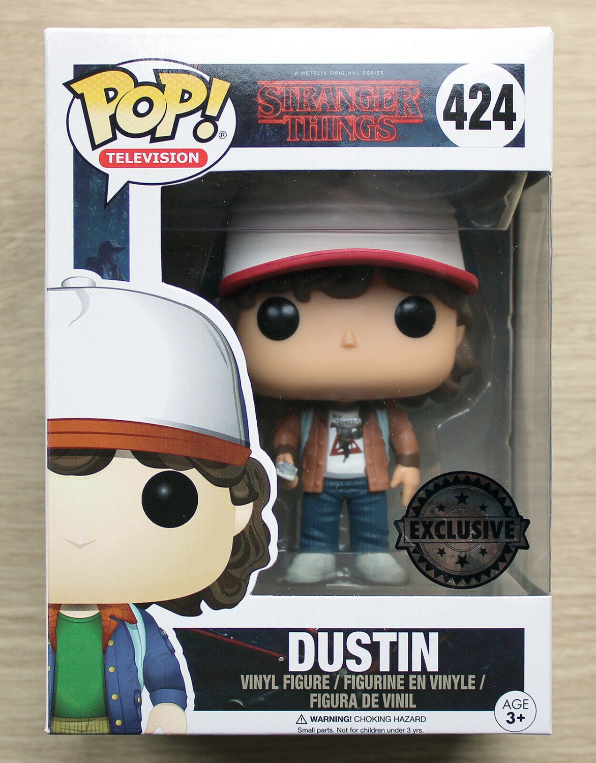 Funko Pop Stranger Things Dustin Brown Jacket + Free Protector