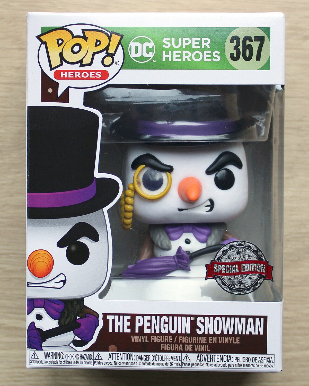 Funko Pop DC Heroes The Penguin Snowman + Free Protector
