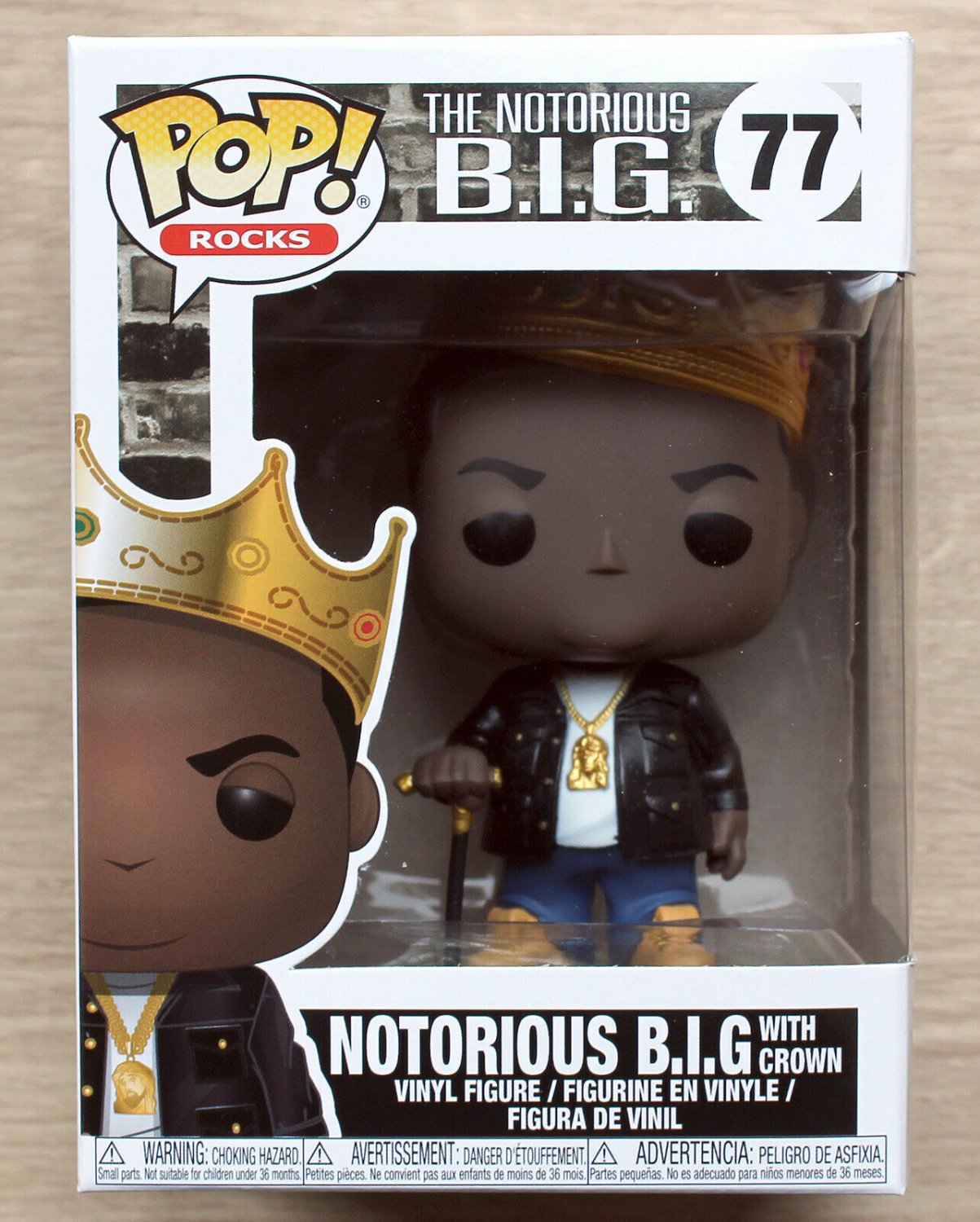 Funko Pop Rocks Notorious B.I.G With Crown + Free Protector