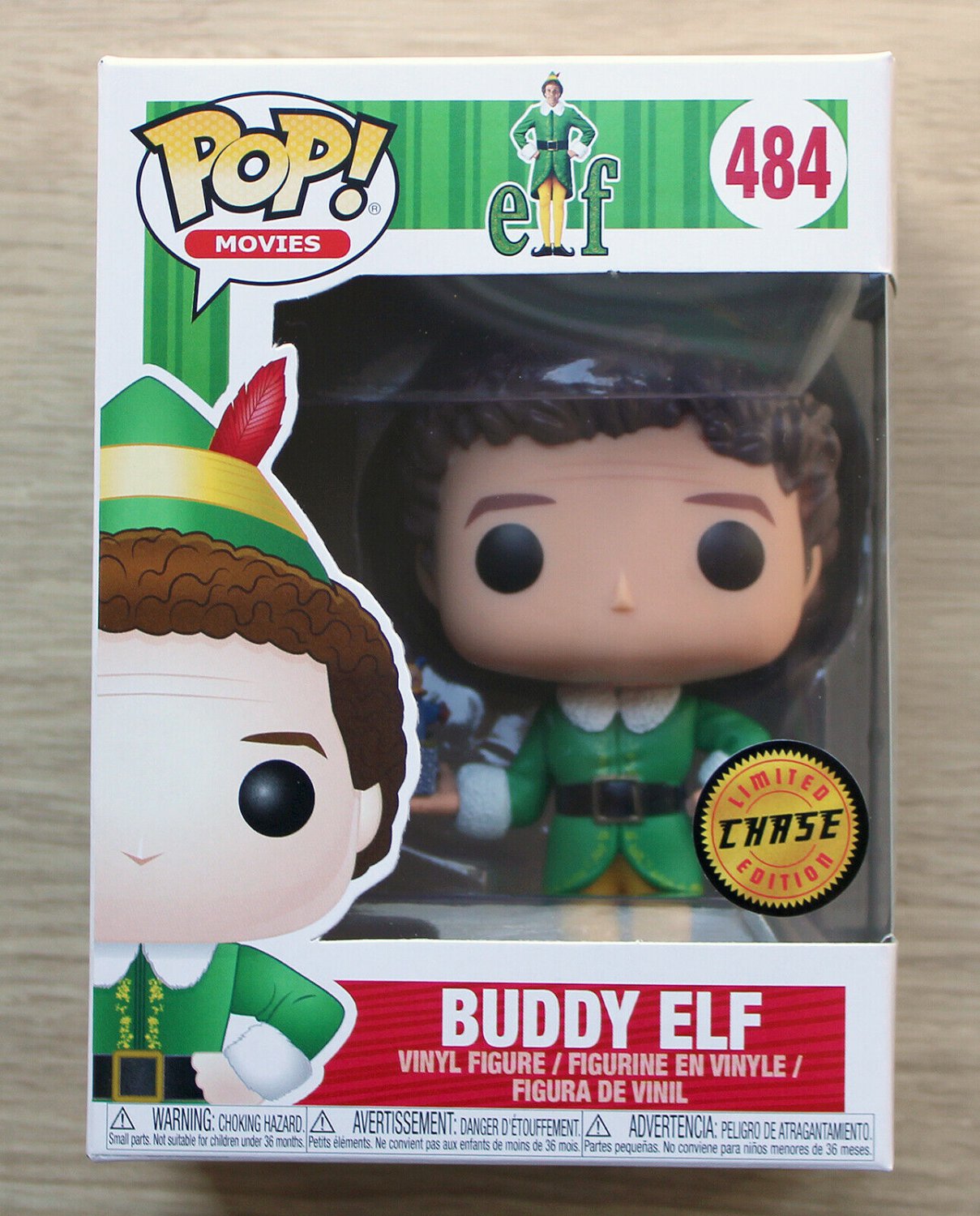 Funko Pop Elf Buddy Elf With Jack-In-The-Box CHASE (Box Damage) + Free Protector