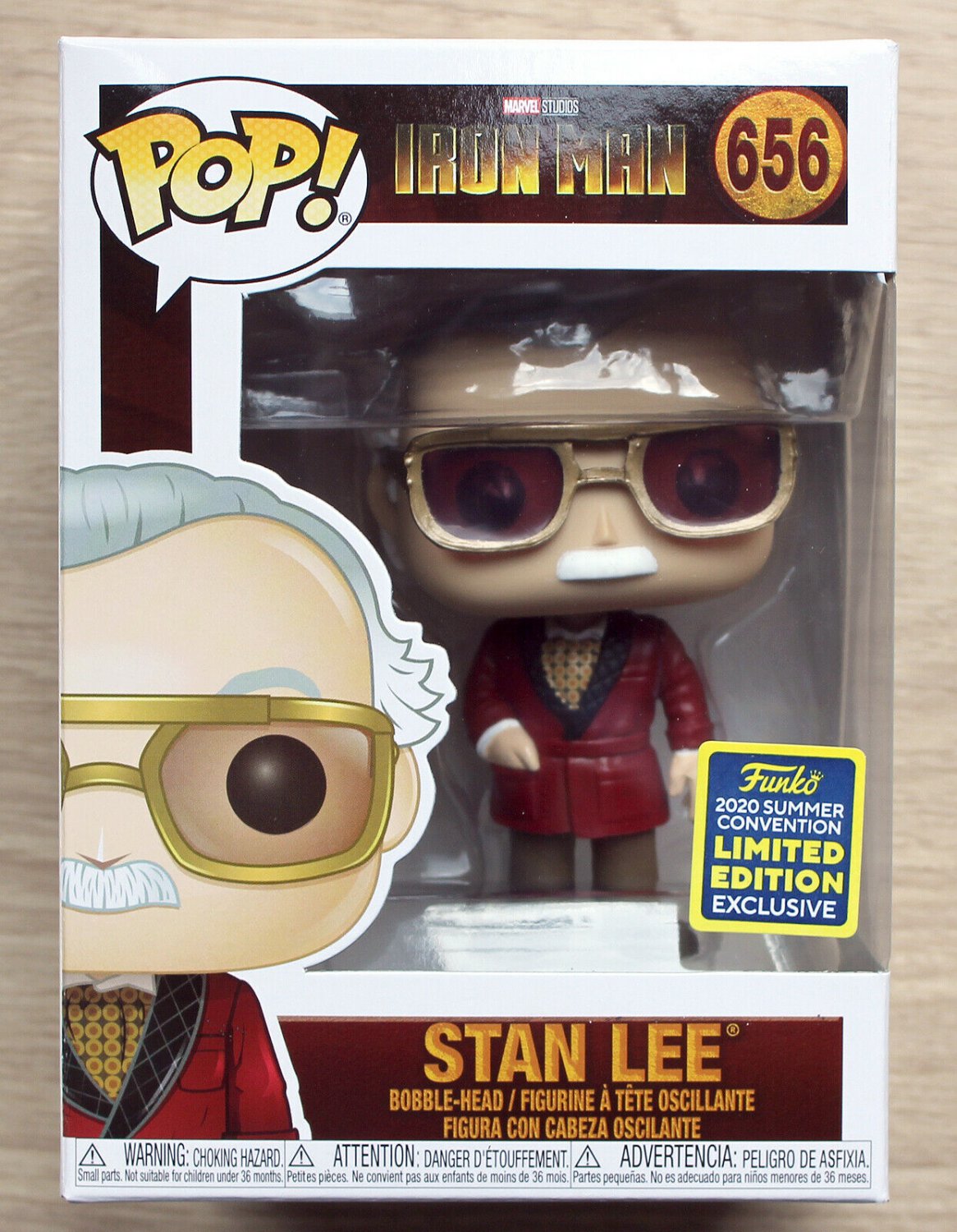 Funko Pop Marvel Iron Man Stan Lee Robe SDCC + Free Protector