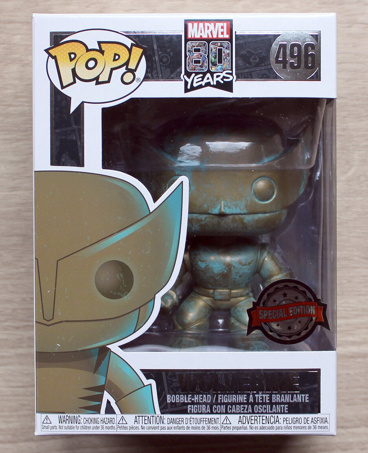 Funko Pop Marvel 80 Years Wolverine Patina + Free Protector