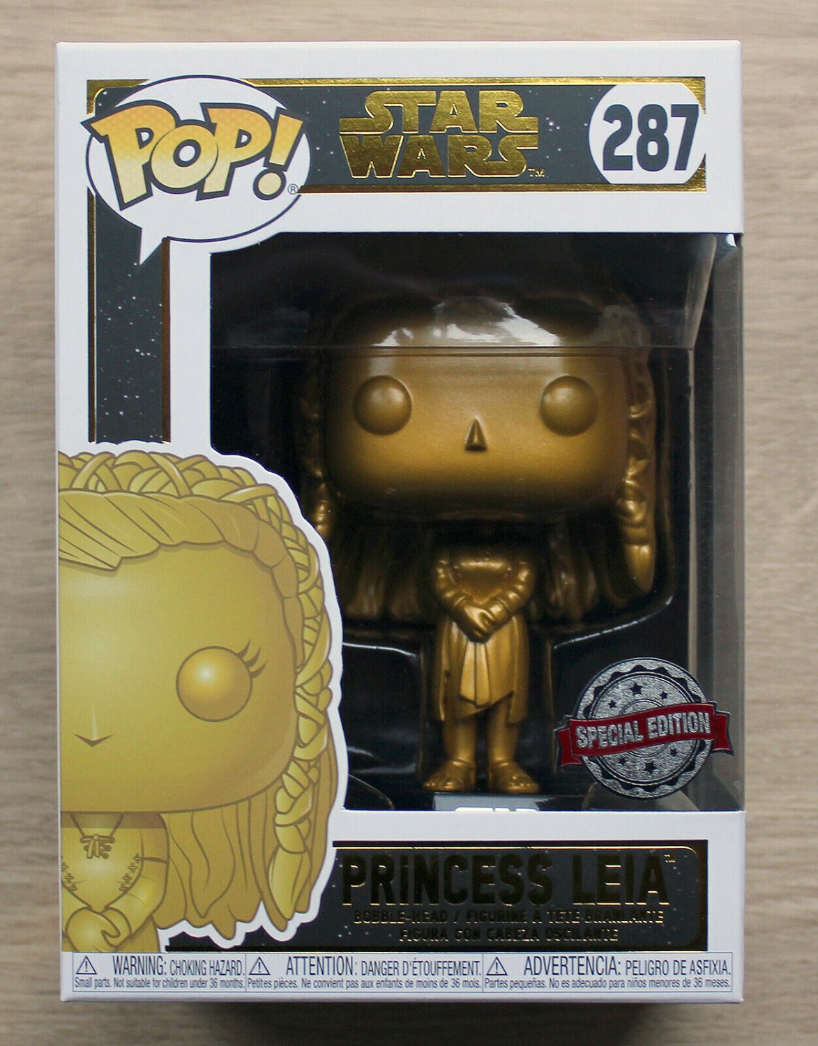 Funko Pop Star Wars Princess Leia Gold + Free Protector