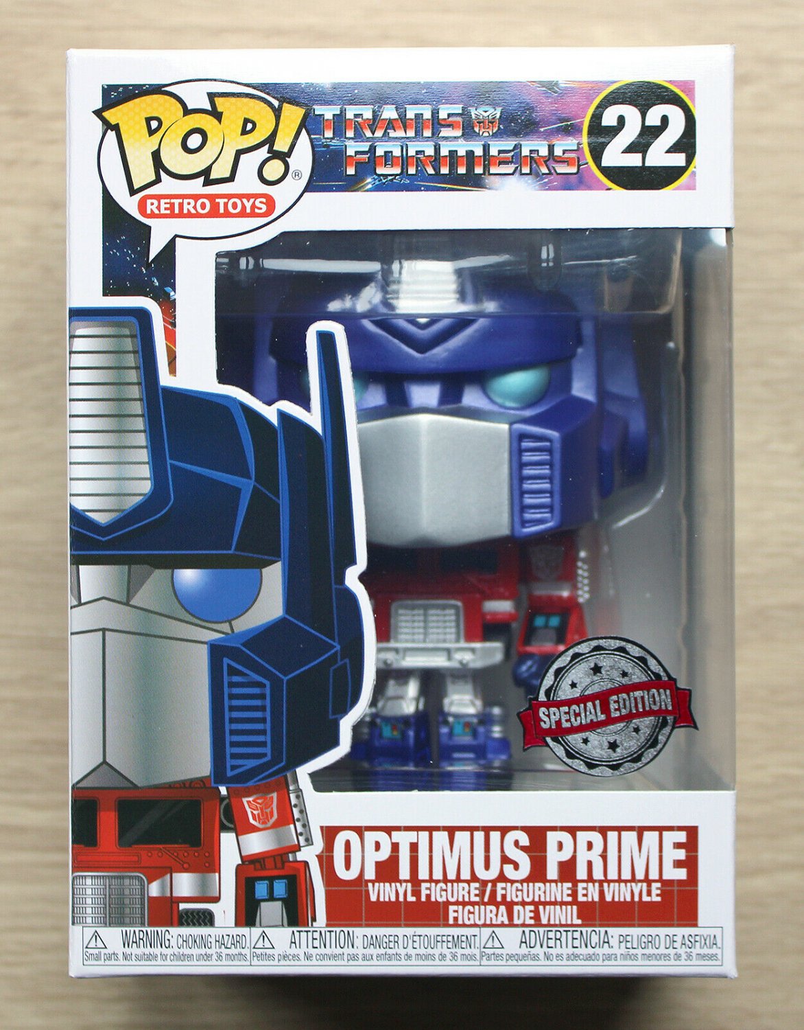 Funko Pop Retro Toys Transformers Optimus Prime Metallic + Free Protector