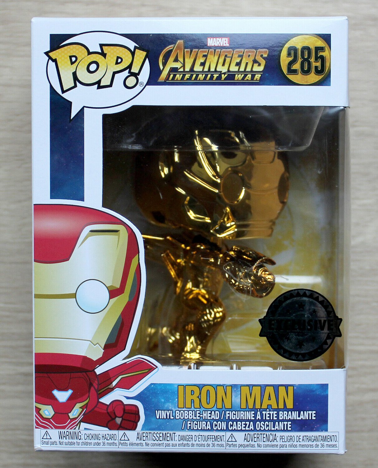 Funko Pop Marvel Avengers Infinity War Iron Man Gold (Box Damage) + Protector