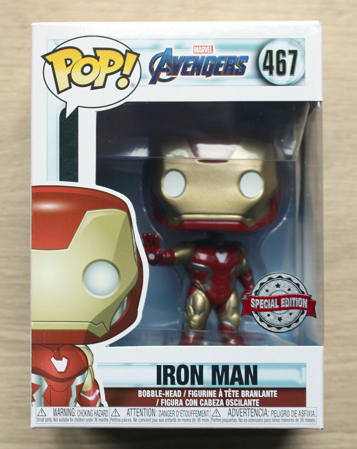 Funko Pop Marvel Avengers Endgame Iron Man + Free Protector