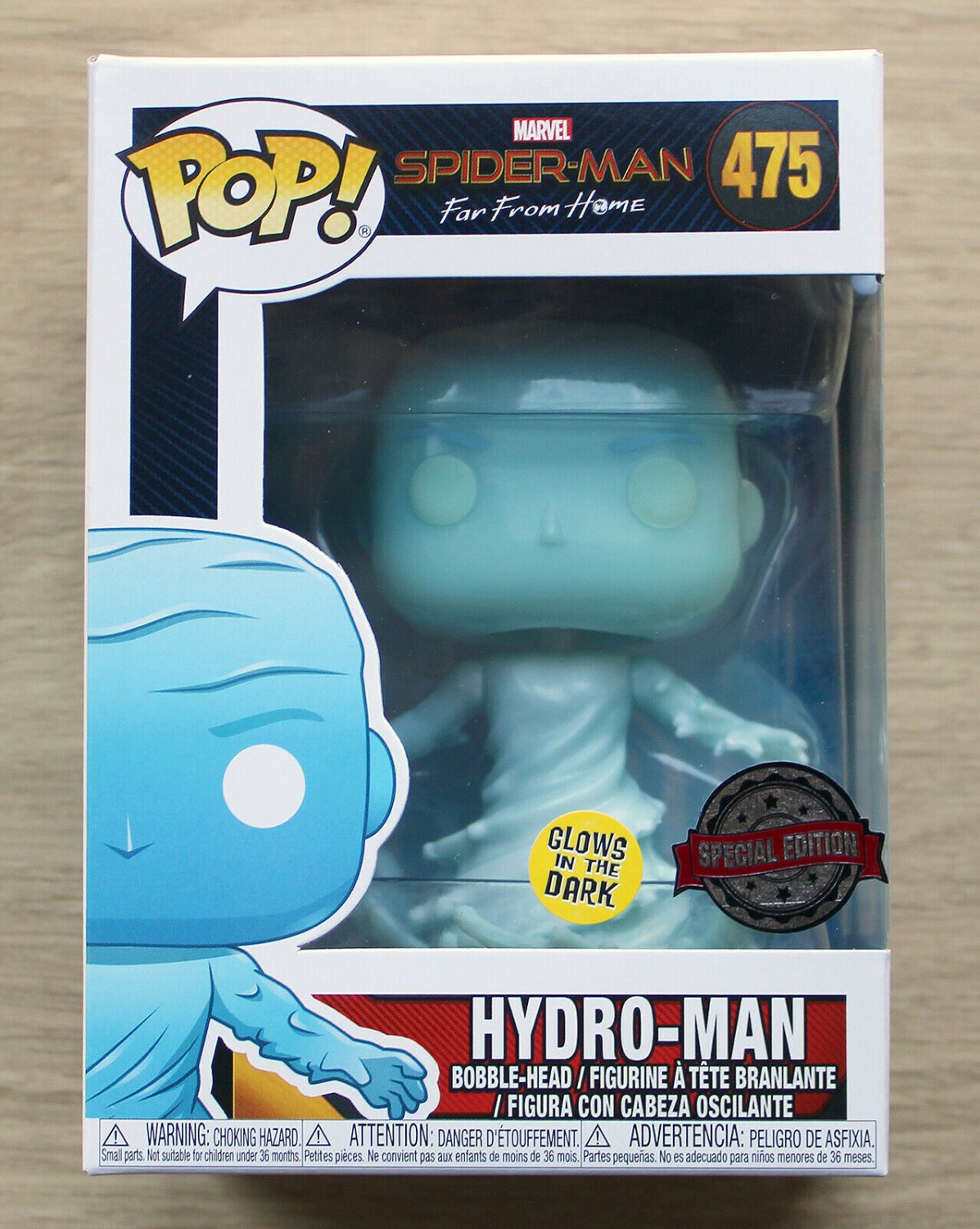 Funko Pop Marvel Spider-Man Far From Home Hydro-MAN GITD + Free Protector