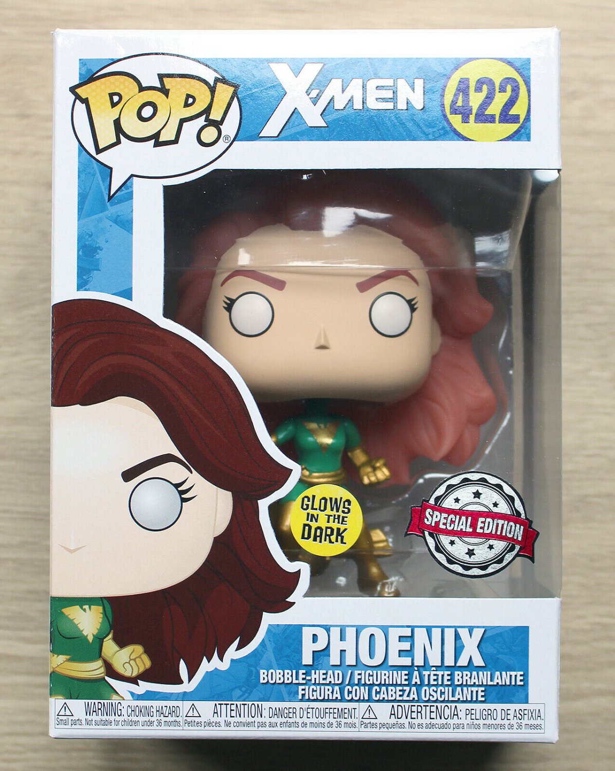 Funko Pop Marvel X-Men Dark Phoenix Green GITD + Free Protector