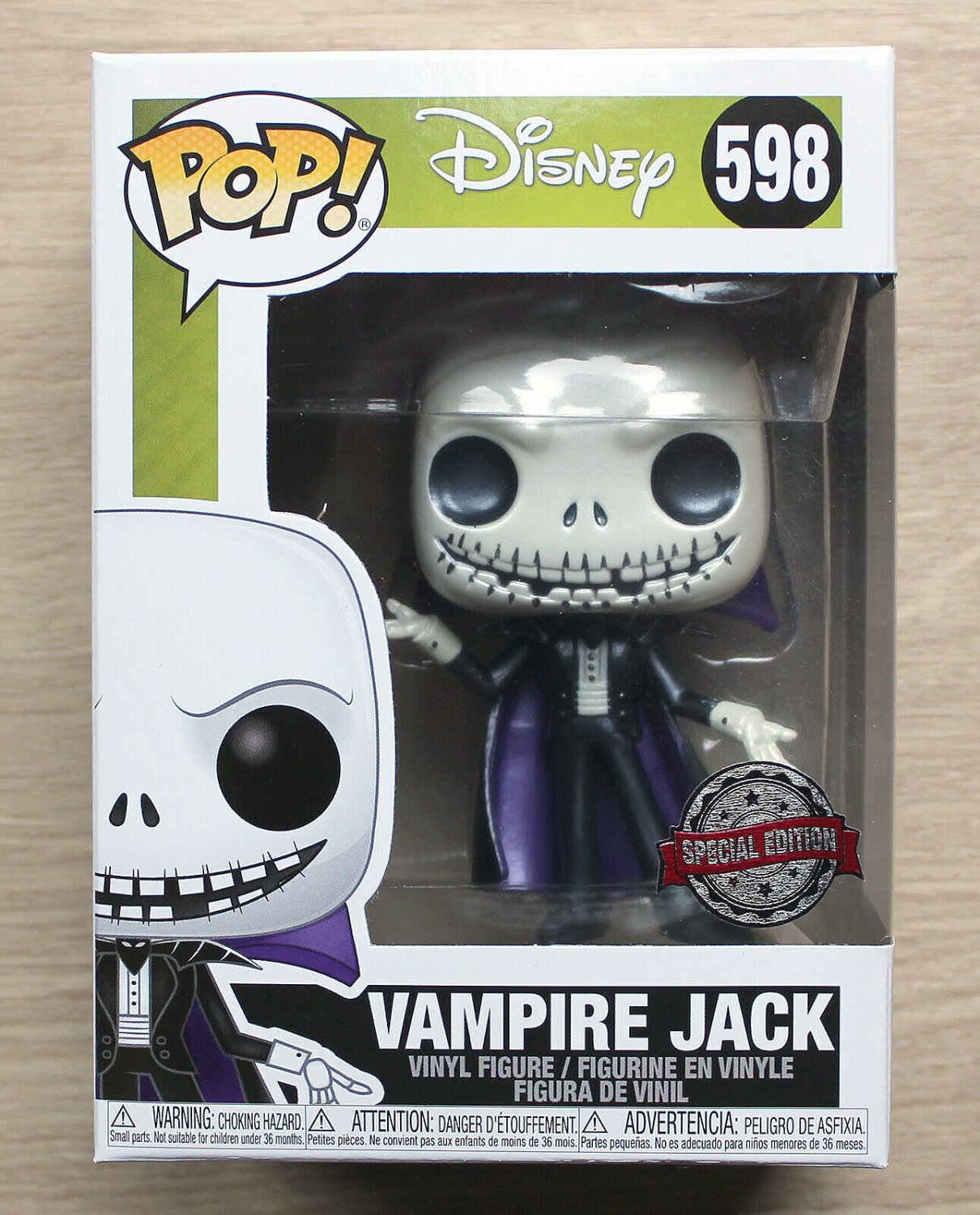 Funko Pop Disney NBC Vampire Jack Metallic + Free Protector