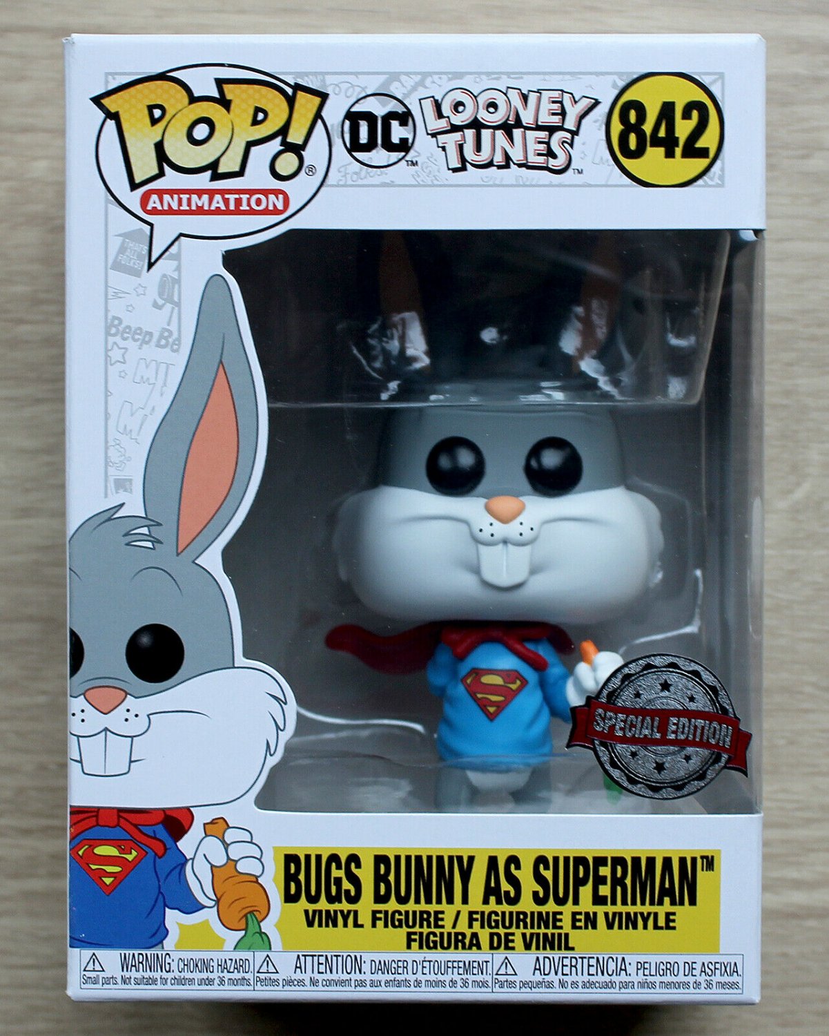 Funko Pop Looney Tunes Bugs Bunny As Superman + Free Protector