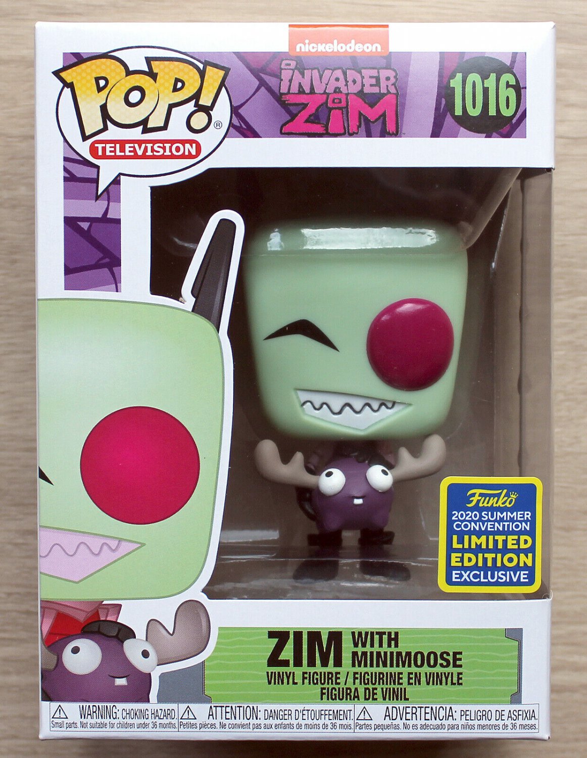 Funko Pop Invader Zim - Zim With Minimoose SDCC + Free Protector