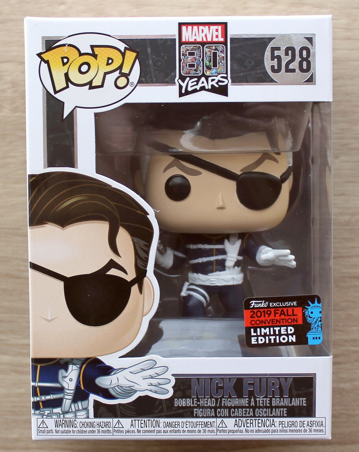 Funko Pop Marvel 80 Years Nick Fury NYCC + Protector