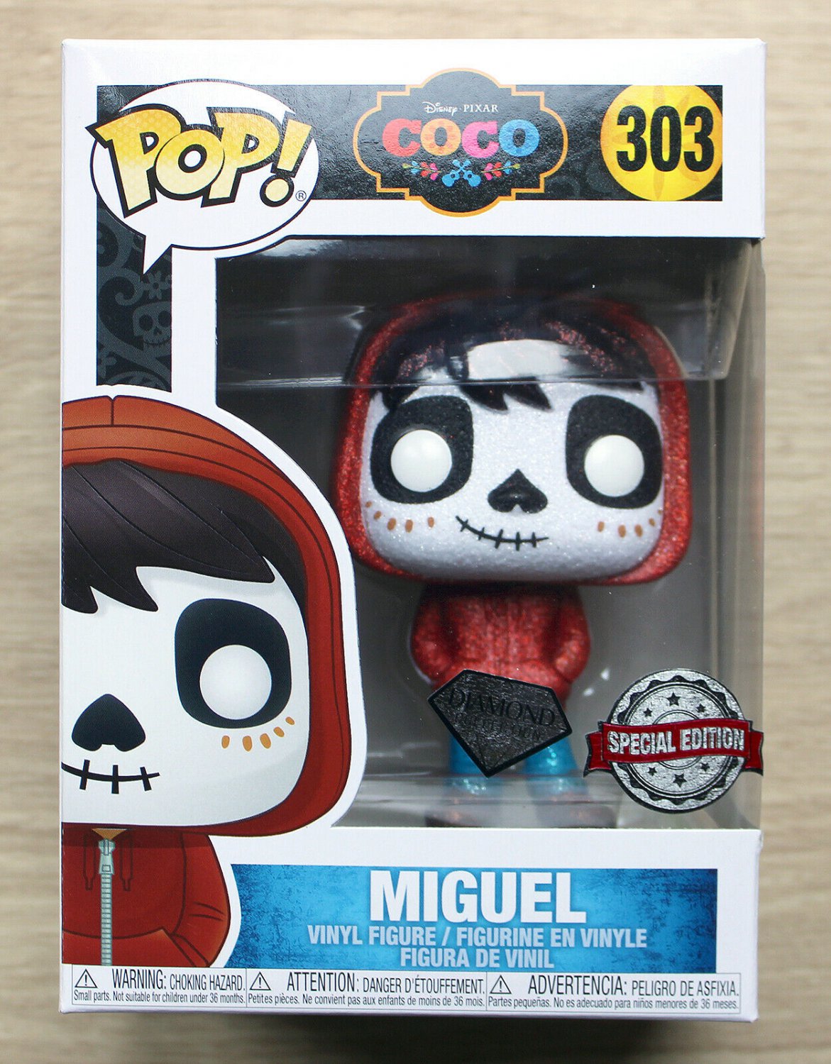 Funko Pop Disney Coco Miguel Diamond Glitter + Free Protector