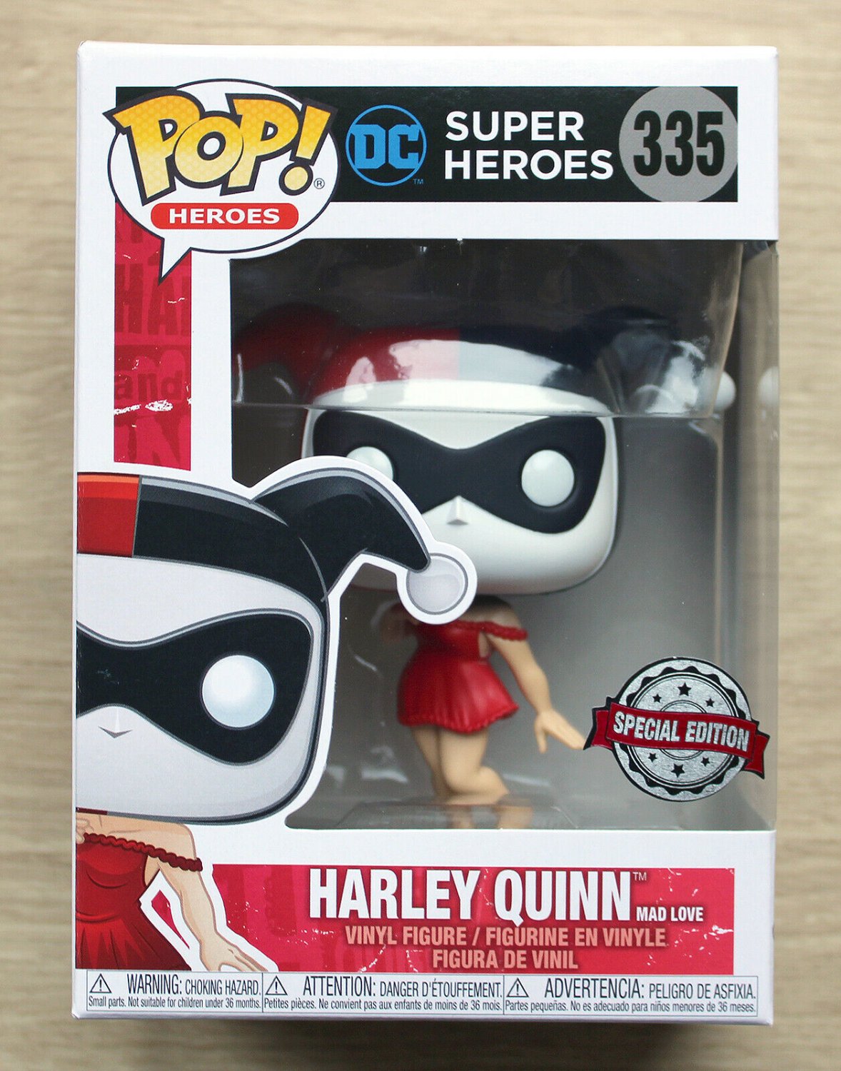 Funko Pop DC Heroes Harley Quinn Mad Love + Protector