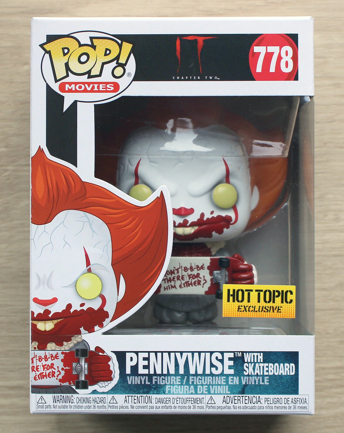 Funko Pop IT Chapter 2 Pennywise With Skateboard + Free Protector